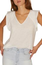 Women's Sanctuary Lily Flutter Sleeve Tee - White
