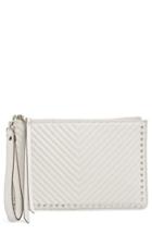 Rebecca Minkoff Quilted Leather Wristlet Pouch - Ivory