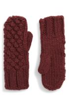 Women's Shiraleah Vale Popcorn Knit Mittens, Size - Burgundy