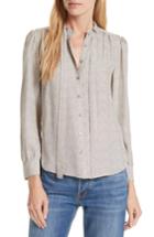 Women's Rebecca Taylor Sprinkle Dot Silk Blouse - Beige