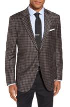 Men's Peter Millar Flynn Classic Fit Check Wool Sport Coat L - Brown