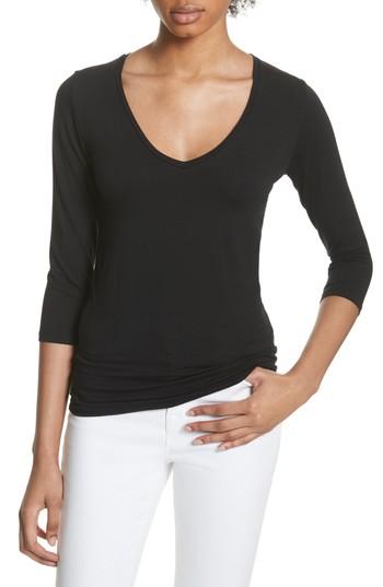 Women's Majestic Filatures Flat Edge V-neck Tee - Black
