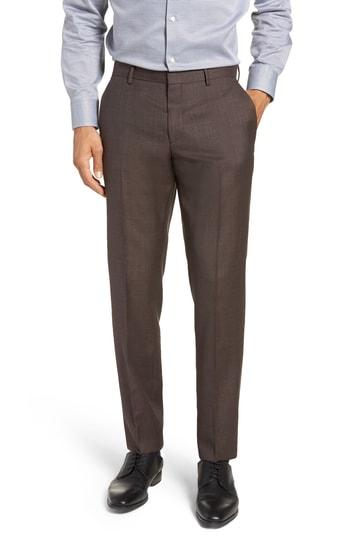 Men's Boss Genesis Flat Front Solid Wool Trousers R - Red