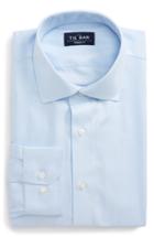 Men's The Tie Bar Standard Fit Herringbone Dress Shirt - 32/33 - Blue