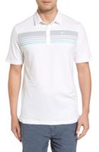 Men's Travis Mathew Bunn Stripe Front Polo - White