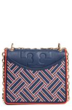 Tory Burch Chevron Embroidered Quilted Leather Crossbody Bag -