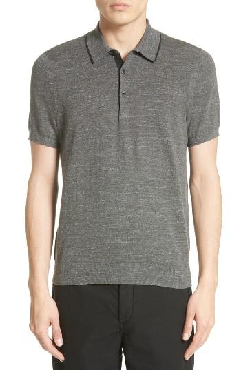 Men's Rag & Bone Lucas Cotton Polo - Grey