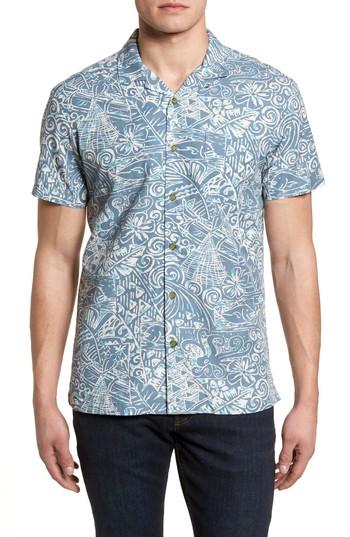 Men's Kahala The Shoals Trim Fit Camp Shirt - Grey