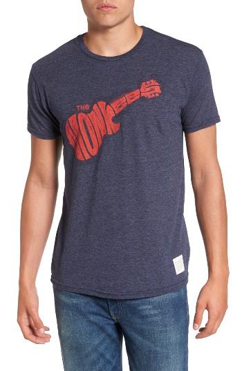 Men's Retro Brand Monkees Graphic T-shirt - Blue