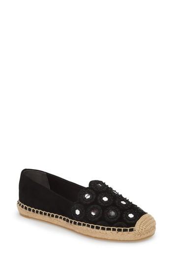Women's Tory Burch Yasmin Embellished Espadrille M - Black