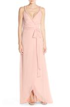 Women's Ceremony By Joanna August 'parker' Twist Strap Chiffon Wrap Gown