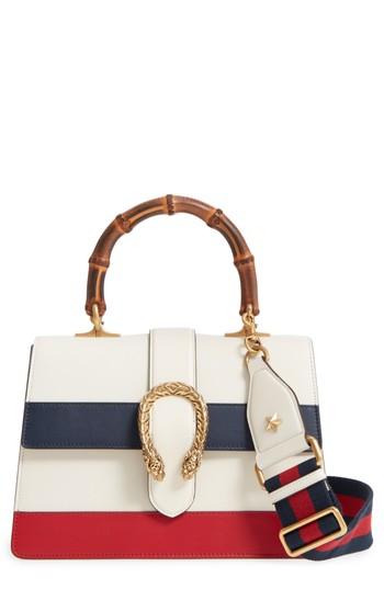 Gucci Small Dionysus Top Handle Leather Shoulder Bag - White