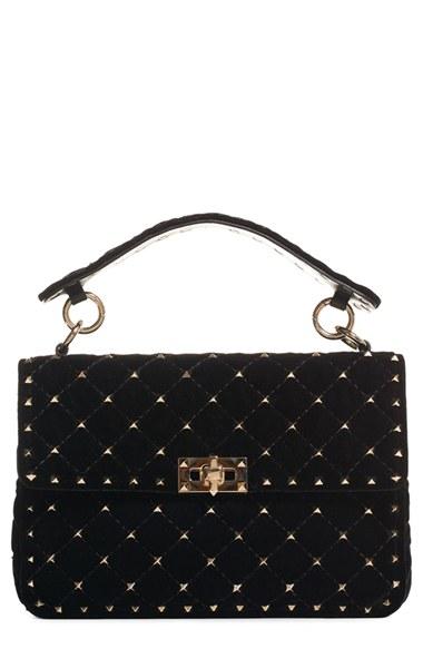 Valentino Rockstud Quilted Leather Shoulder Bag - Black