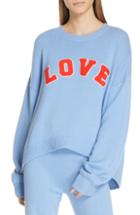 Women's Tory Sport Love Letterman Performance Cashmere Sweater - Blue