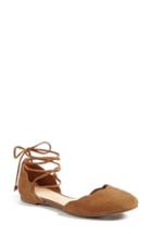 Women's Bp. Sophie Lace-up Flat M - Brown