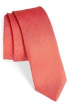 Men's Boss Solid Silk & Linen Tie, Size - Red
