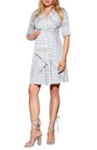 Women's Maternal America Tie Waist Maternity Dress - Grey