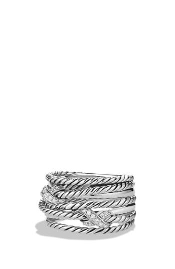 Women's David Yurman Double 'x Crossover' Ring With Diamonds