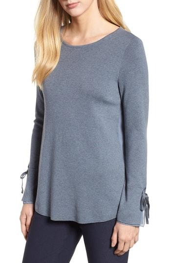Women's Nic+zoe Essence Tie Sleeve Top - Blue