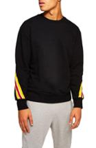 Men's Topman Back Taping Classic Fit Sweatshirt - Black