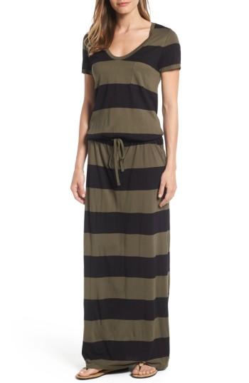 Women's Caslon Drawstring V-neck Jersey Maxi Dress - Green