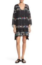 Women's Derek Lam 10 Crosby Floral Stripe Ruffle Silk Dress
