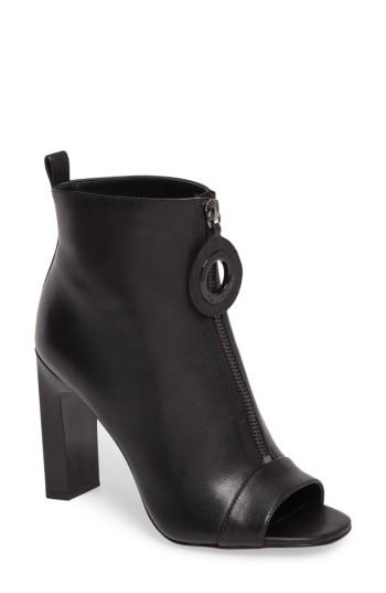 Women's Calvin Klein Minda Open Toe Bootie .5 M - Black