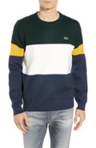 Men's Lacoste Regular Fit Colorblock Cotton Sweater (s) - Blue