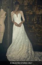Women's Sareh Nouri Evita Embroidered Lace A-line Gown, Size In Store Only - Ivory