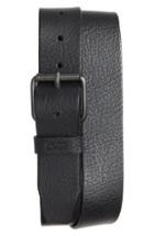 Men's Boss Jesse Calfskin Leather Belt - Black
