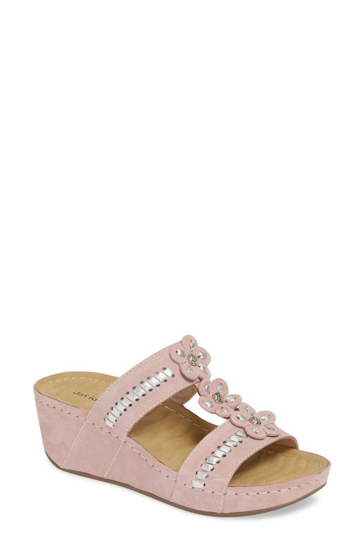 Women's David Tate Myrna Wedge Sandal .5 M - Pink