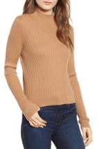 Women's Bp. Rib Knit Mock Neck Sweater, Size - Brown