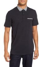 Men's Good Man Brand Woven Collar Slub Jersey Polo