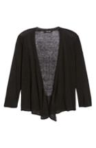 Petite Women's Nic+zoe 4-way Convertible Three Quarter Sleeve Cardigan P - Black