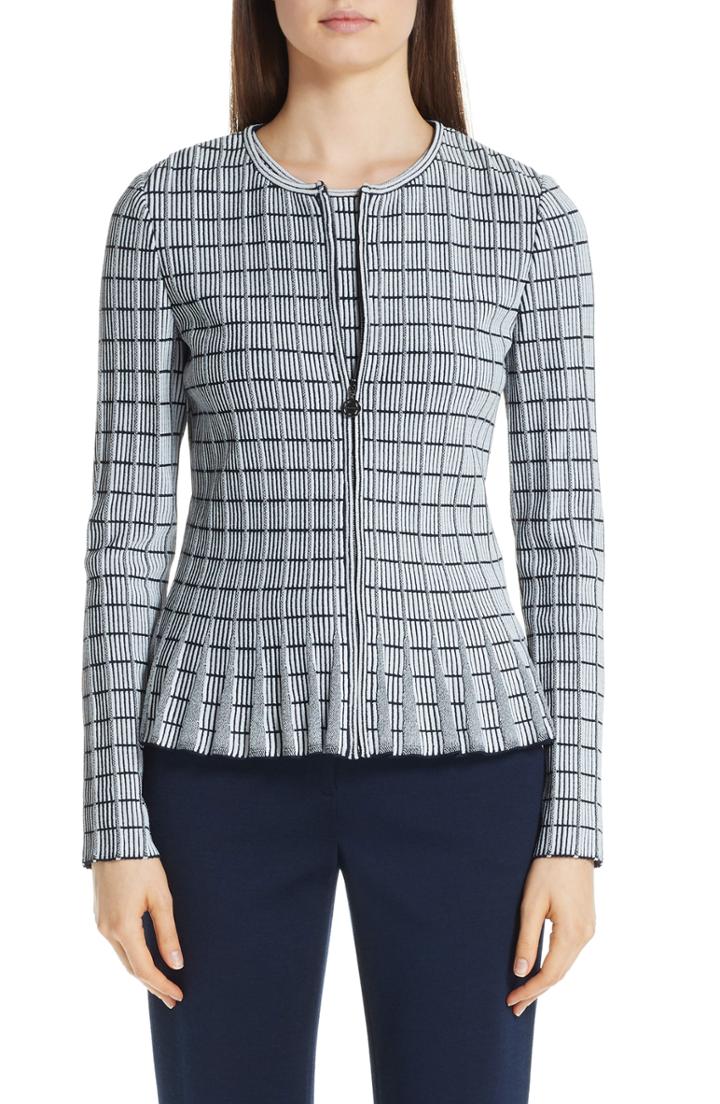 Women's St. John Collection Ottoman Knit Jacket - Grey