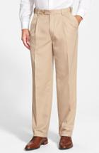 Men's Berle Self Sizer Waist Pleated Trousers X 30 - Beige