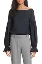 Women's Milly Linda Blouson Sleeve Top, Size - Black