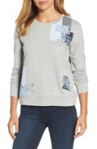 Women's Caslon Patchwork Sweatshirt, Size - Grey