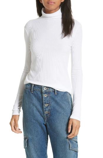 Women's Vince Pima Cotton Turtleneck - White
