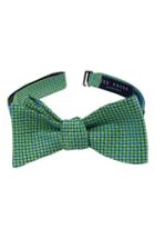 Men's Ted Baker London Geometric Silk Bow Tie, Size - Green