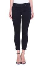 Women's Liverpool Alyssa Lace-up Crop Skinny Jeans - Black