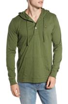Men's Psycho Bunny Delano Henley Hoodie, Size - Green