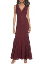 Women's Morgan & Co. Glitter Lace Gown /6 - Burgundy