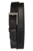 Men's Ted Baker London Crikiit Stitched Leather Belt - Black