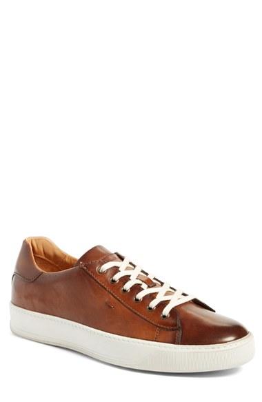 Men's Santoni 'apache' Lace-up Sneaker D - Brown