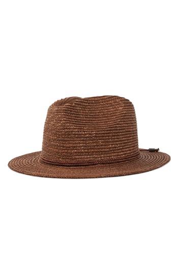 Women's Brixton Lera Straw Fedora - Metallic