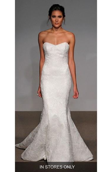 Women's Anna Maier Couture Alberta Strapless French Lace Trumpet Gown