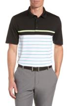 Men's Cutter & Buck Ruston Striped Polo - Black