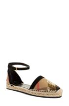 Women's Burberry 'abbingdon' Ankle Strap Espadrille Sandal .5us / 38.5eu - Black