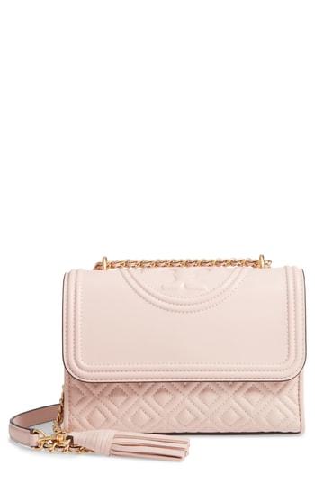 Tory Burch Small Fleming Leather Convertible Shoulder Bag - Pink